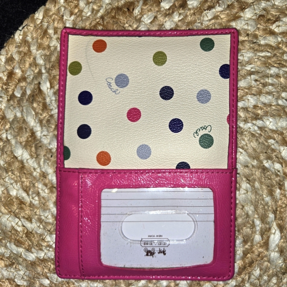 Coach polka dot card holder